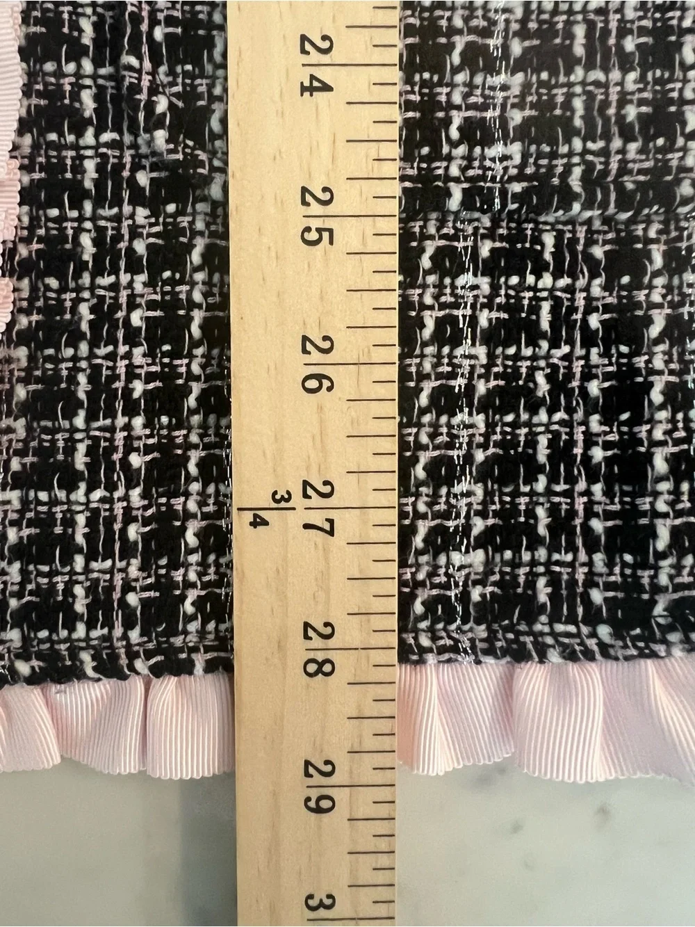 Kate Spade New York Tweed Double Breasted Ruffle Trim Jacket Kids 14 Years 164